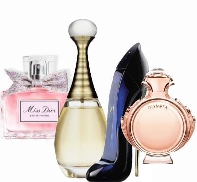 Комплект от 4 парфюма | Miss Dior + J'adore + Good Girl + Olympéa - 100 ml