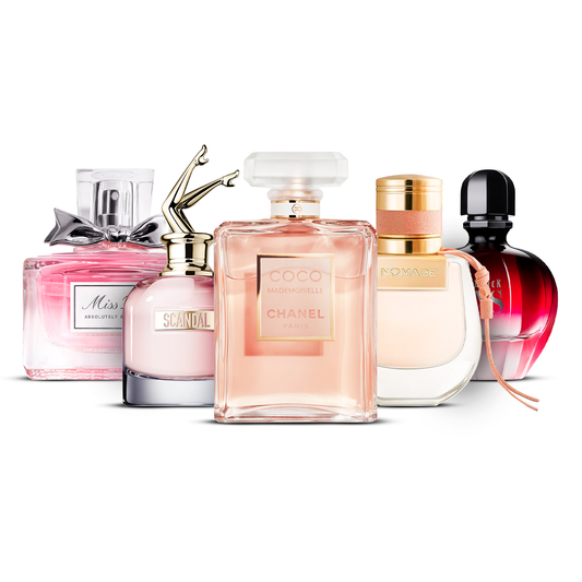 Комплект от 5 парфюма – Miss Dior Absolutely Blooming, Scandal, Coco Mademoiselle, Nomade и Black XS [100 ml всеки]