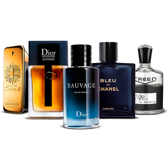 Комплект от 5 парфюма – 1 Million, Dior Homme Intense, Sauvage, Bleu de Chanel и Creed Aventus [100 ml всеки]