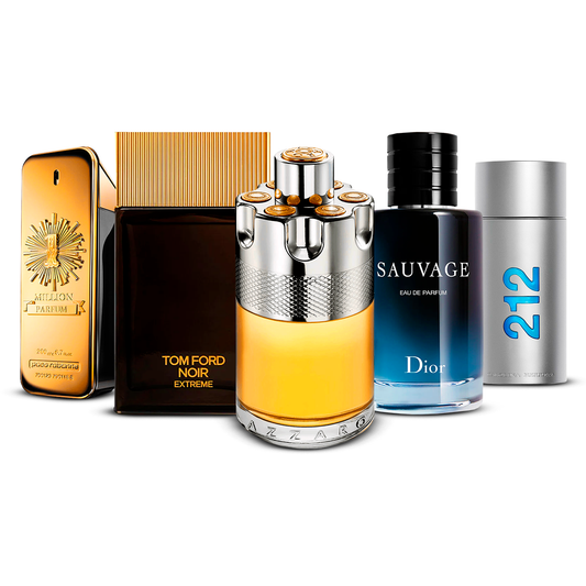 Комплект от 5 парфюма – 1 Million, Tom Ford Noir Extrême, Azzaro Wanted, Sauvage и 212 Men [100 ml всеки]