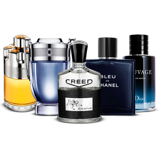 Комплект от 5 парфюма – Azzaro Wanted, Invictus, Creed Aventus, Bleu de Chanel и Sauvage [100 ml всеки]