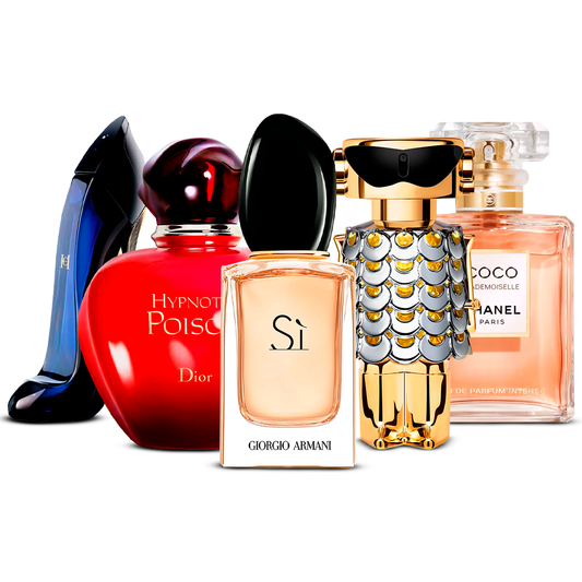 Комплект от 5 парфюма – Good Girl, Hypnotic Poison, Sì, Fame и Coco Mademoiselle [100 ml всеки]
