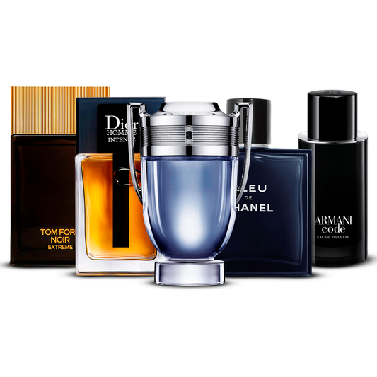 Комплект от 5 парфюма – Tom Ford Noir Extrême, Dior Homme Intense, Invictus, Bleu de Chanel и Armani Code [100 ml всеки]