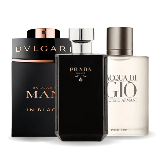 Комплект от 3 парфюма | Bvlgari In Black, Giorgio Armani Acqua Di Gio, L'Homme Prada Intense 100 ml