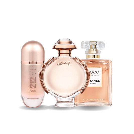 Комплект от 3 парфюма | 212 VIP ROSÉ, OLYMPÉA, COCO MADEMOISELLE 100 ml