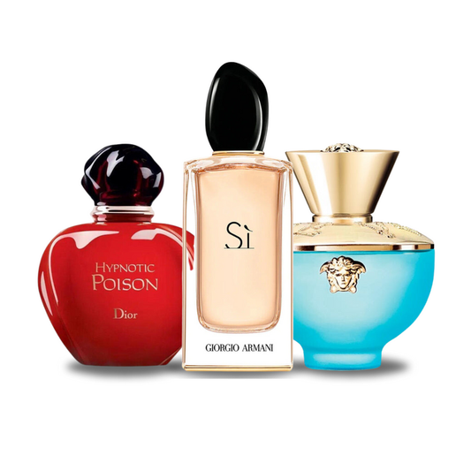 Комплект от 3 парфюма | Dior HYPNOTIC POISON, Giorgio Armani SÌ, Versace DYLAN TURQUOISE 100 ml