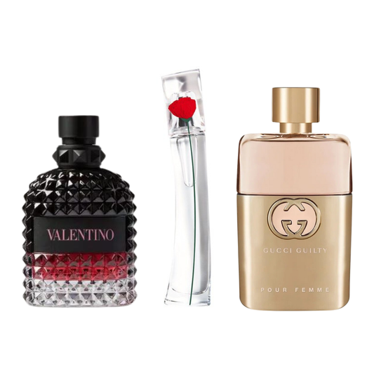 Комплект от 3 парфюма | Gucci Guilty, Valentino Intense, Flower Kenzo 100 ml