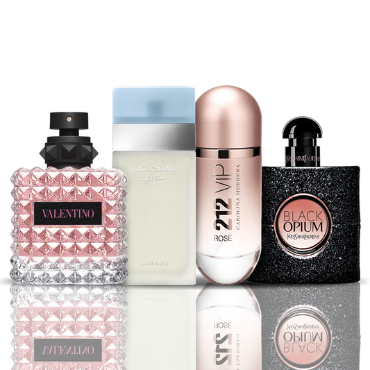 Комплект от 4 парфюма | Valentino + Light Blue + 212 VIP Rose + Black Opium 100 ml
