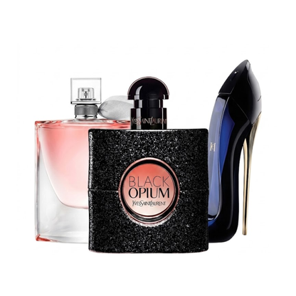 Комплект от 3 парфюма | YSL Black Opium, Carolina Herrera Good Girl, Lancôme La Vie Est Belle 100 ml