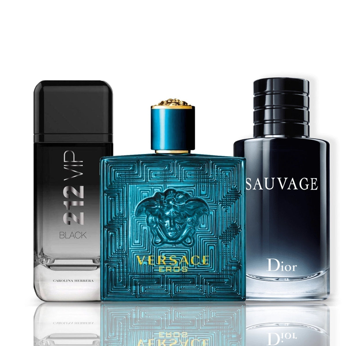 Комплект от 3 парфюма | 212 VIP Black + Versace Eros + Sauvage Dior 100 ml