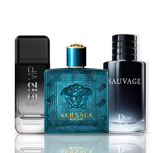 Комплект от 3 парфюма | 212 VIP Black + Versace Eros + Sauvage Dior 100 ml