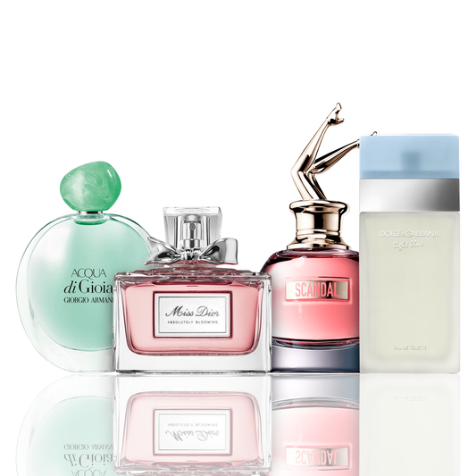 Комплект от 4 парфюма | Acqua di Gioia, Light Blue, Scandal, Miss Dior 100 ml