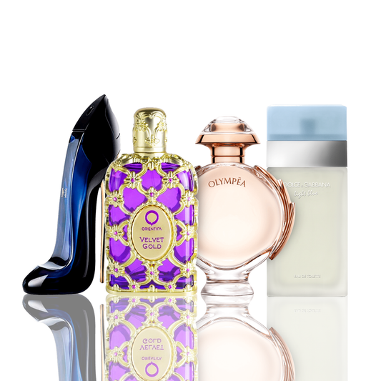 Комплект от 4 парфюма | Light Blue + Orientica Velvet Gold + Good Girl + Olympea 100 ml