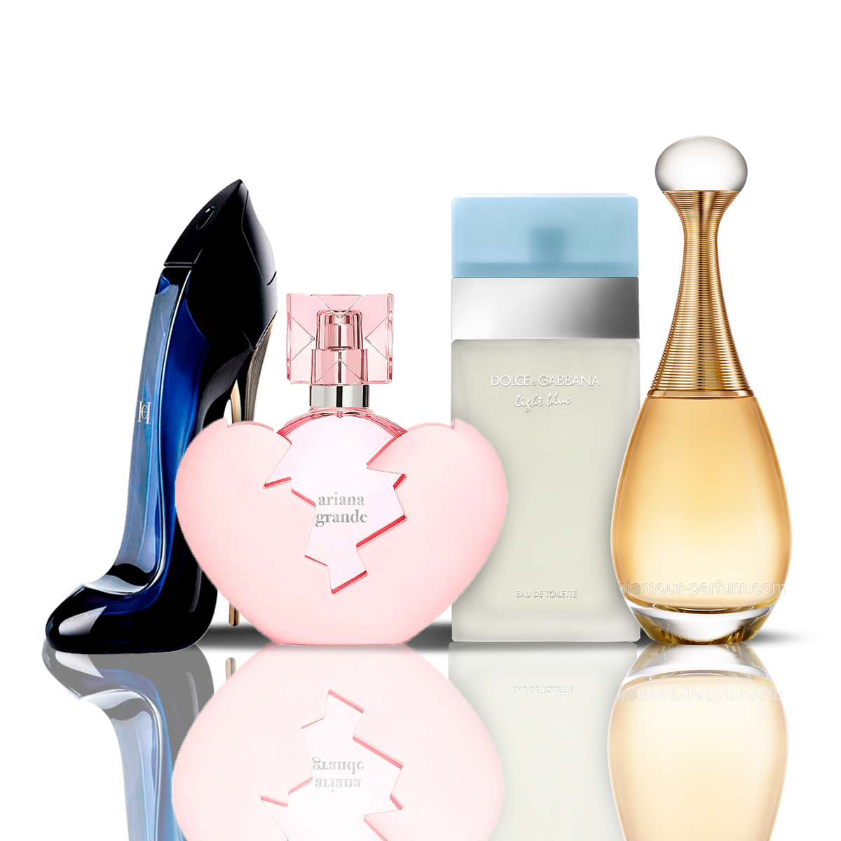 Комплект от 4 парфюма | Thank U Next + Light Blue + Good Girl + J'adore 100 ml