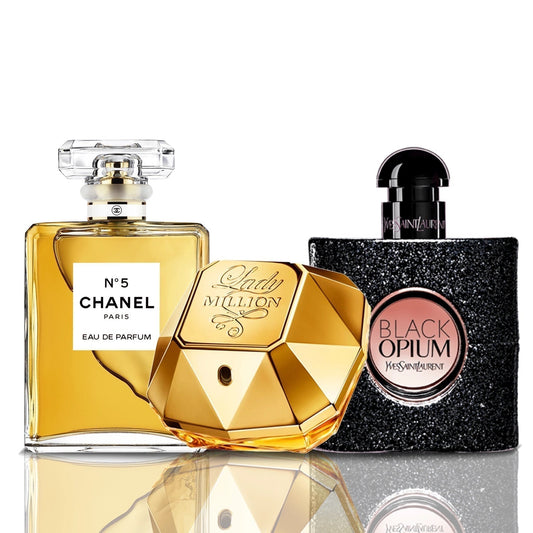 Комплект от 3 парфюма | Chanel N°5 + Lady Million + Black Opium